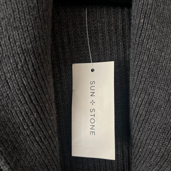 Sun + Stone Alvin Cardigan Sweater Gray 100% Cotton Size Small NWT - Picture 5 of 10